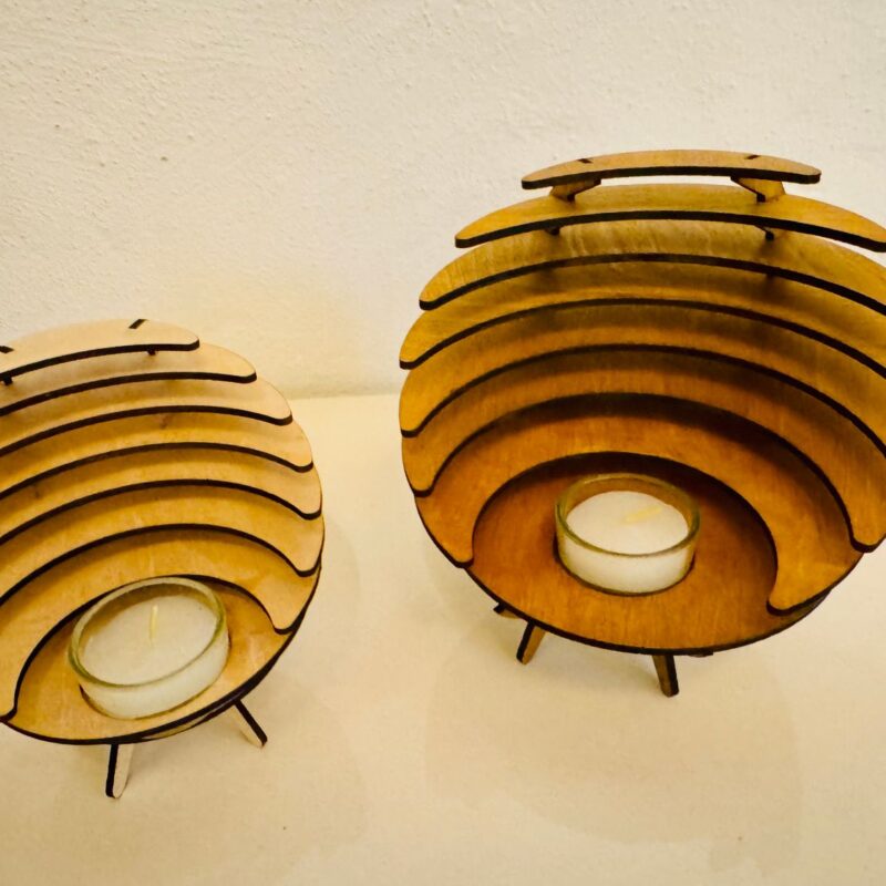 Bougeoir boule en bois