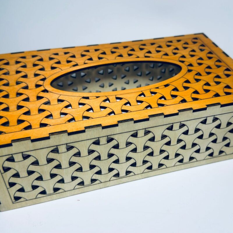 Cache boîte Kleenex en bois Finition orange