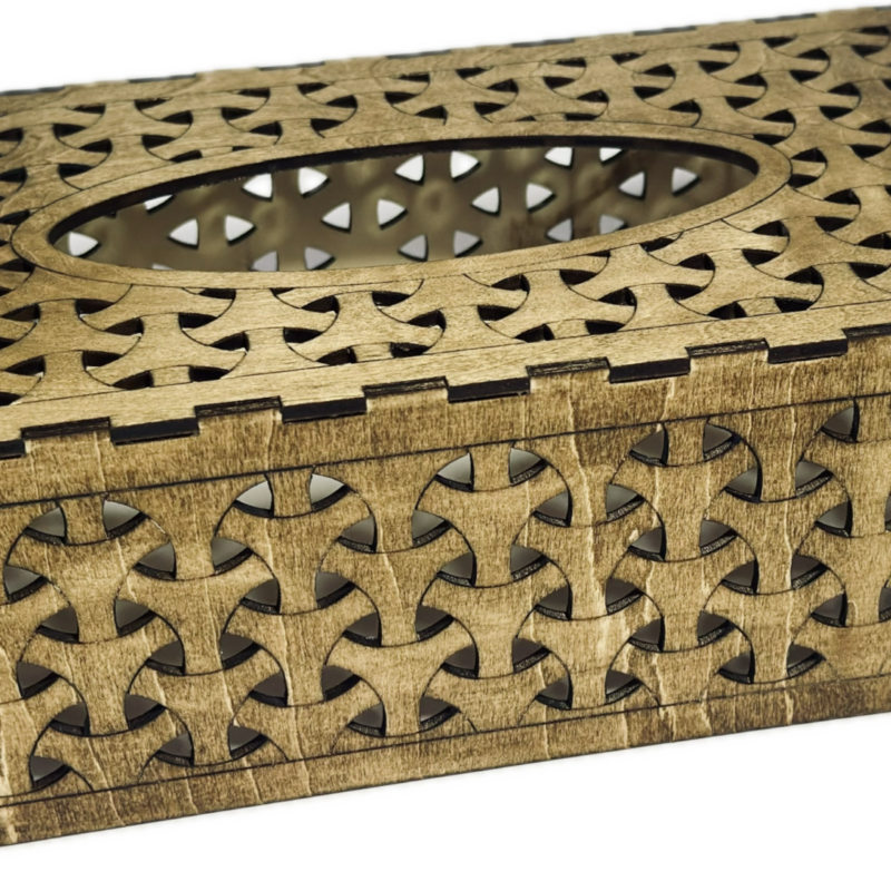Cache boîte Kleenex en bois – Finition chêne foncé