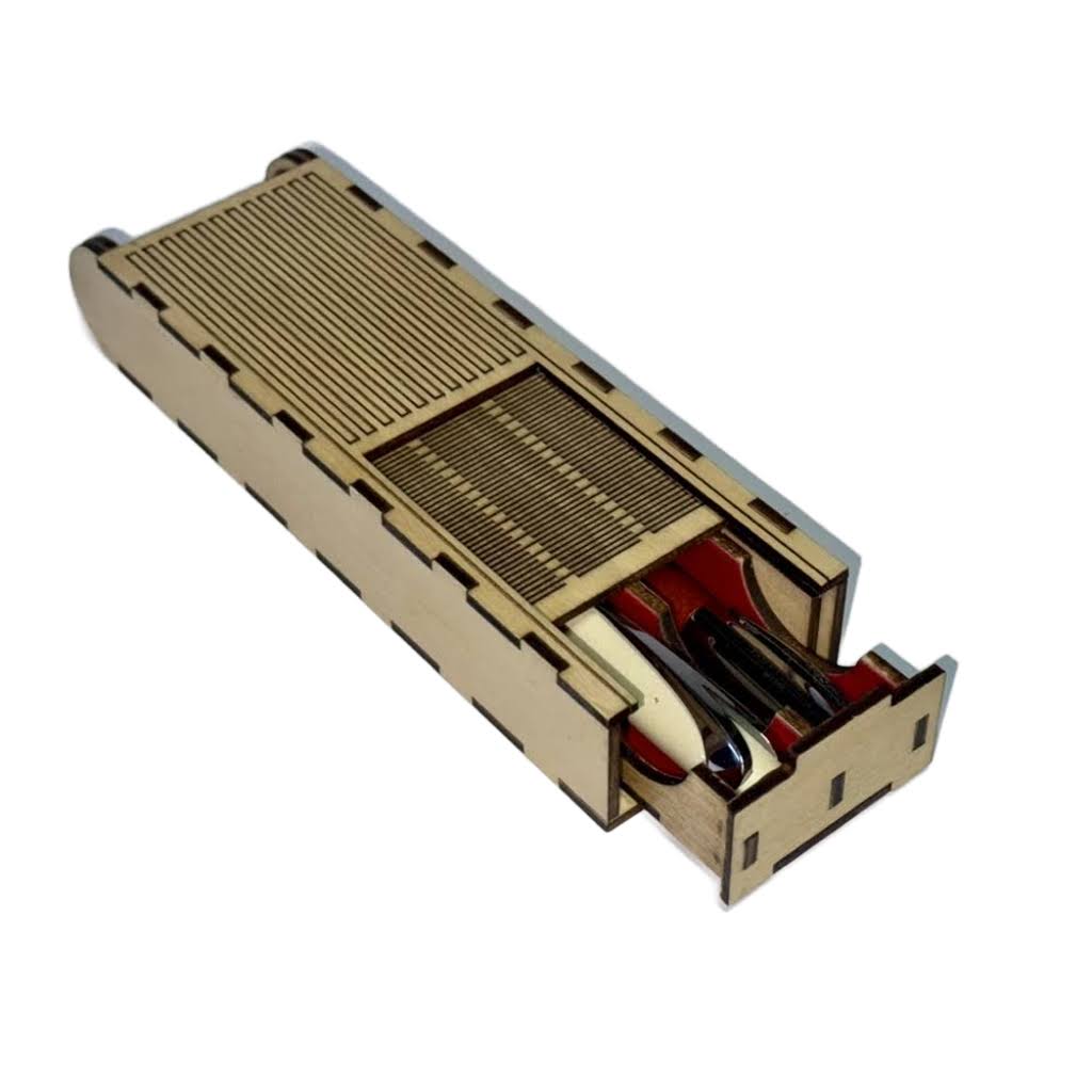 Étui en bois pour 2 stylos - Fabrication artisanale suisse