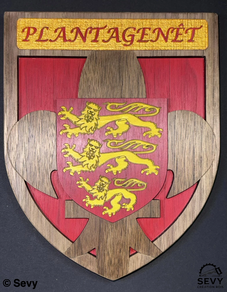 Blason gravé et peint sur bois, détail du motif