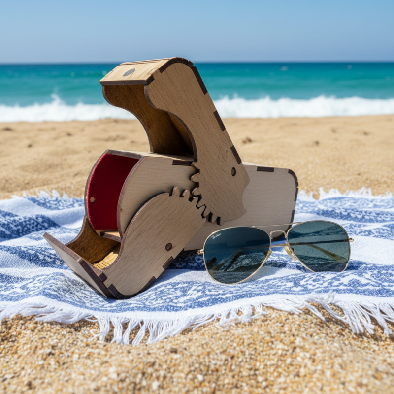 Étui en bois pour lunette personnalisé – fermeture caïman